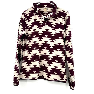 Duluth Trading Co size XS purple‎ and white pullover sweatshirt button snap